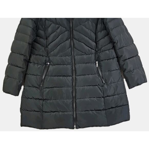 Kenneth Cole Reaction ~Woman Plus Size XXL~ Black Puffer Jacket Long Coat Hooded - Picture 9 of 14
